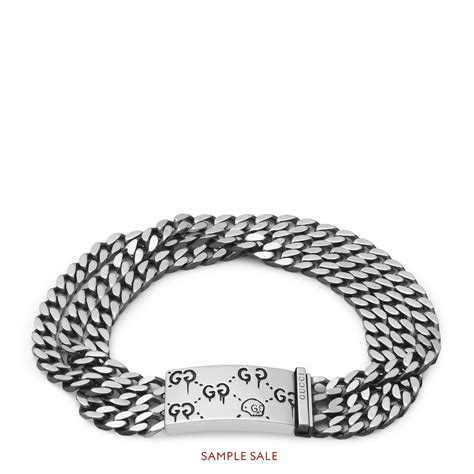 gucci ghost multi chain bracelet|Gucci ghost chain bracelet in silver.